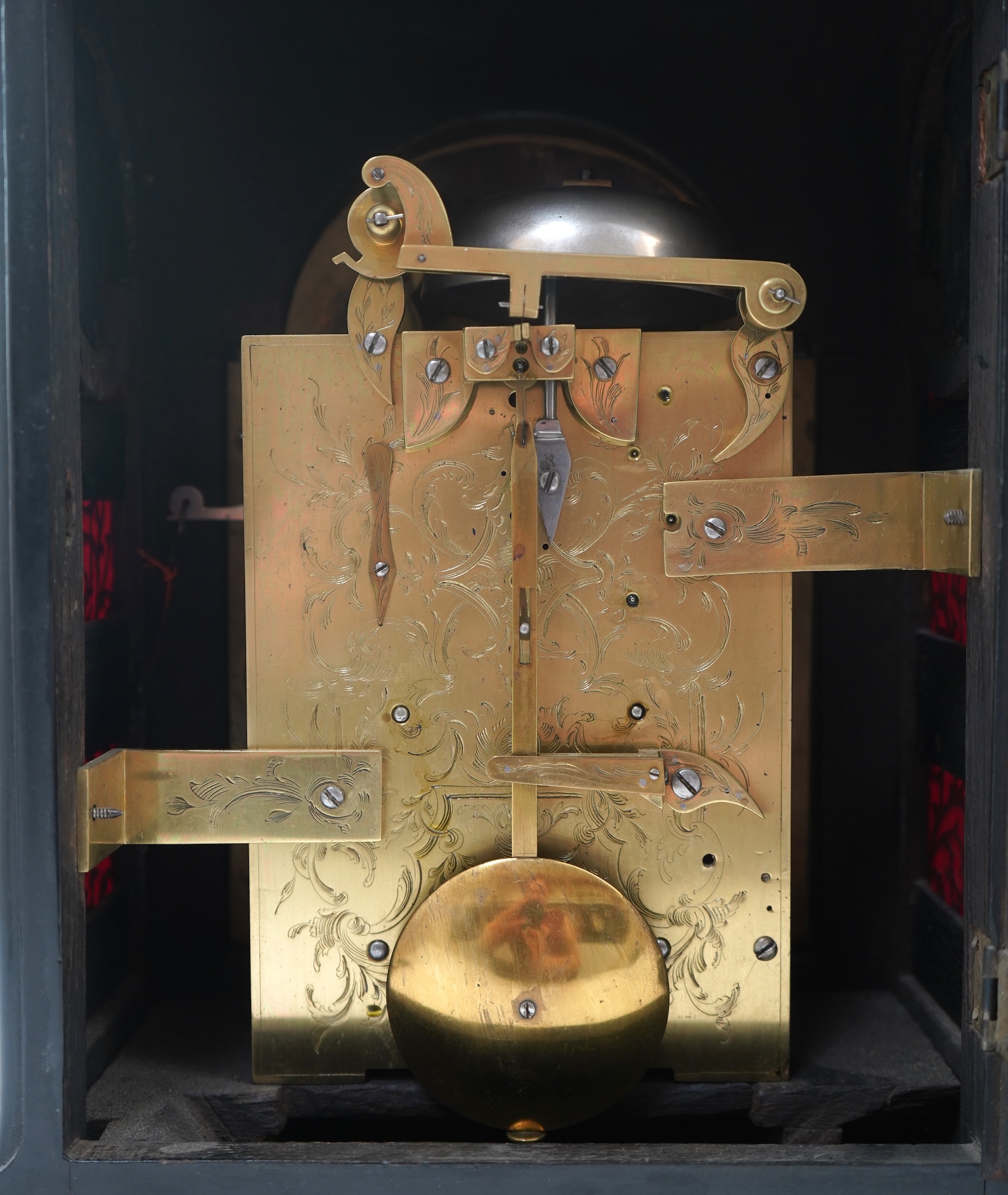 A George III double fusee ebonised bracket clock by John Fladgate, London
